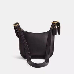 Coach Black Leather Shoulder Bag with Gold Hardware